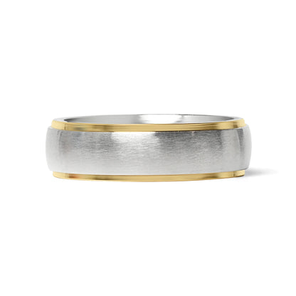 Gold Edge with Brushed Center Stainless Steel Ring