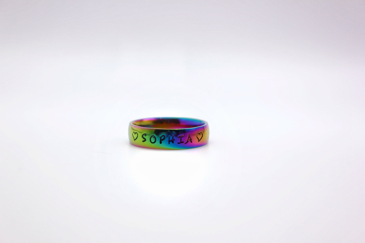 Rainbow Stainless Steel Blank Ring