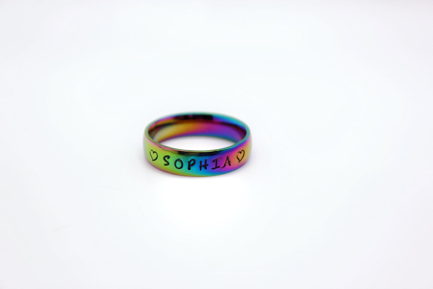 Rainbow Stainless Steel Blank Ring