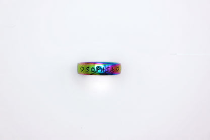 Rainbow Stainless Steel Blank Ring