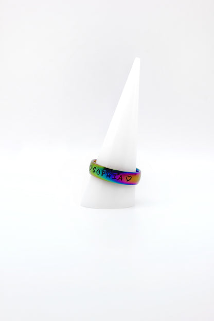 Rainbow Stainless Steel Blank Ring