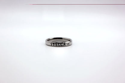 Polished Beveled Edge Stainless Steel Ring.