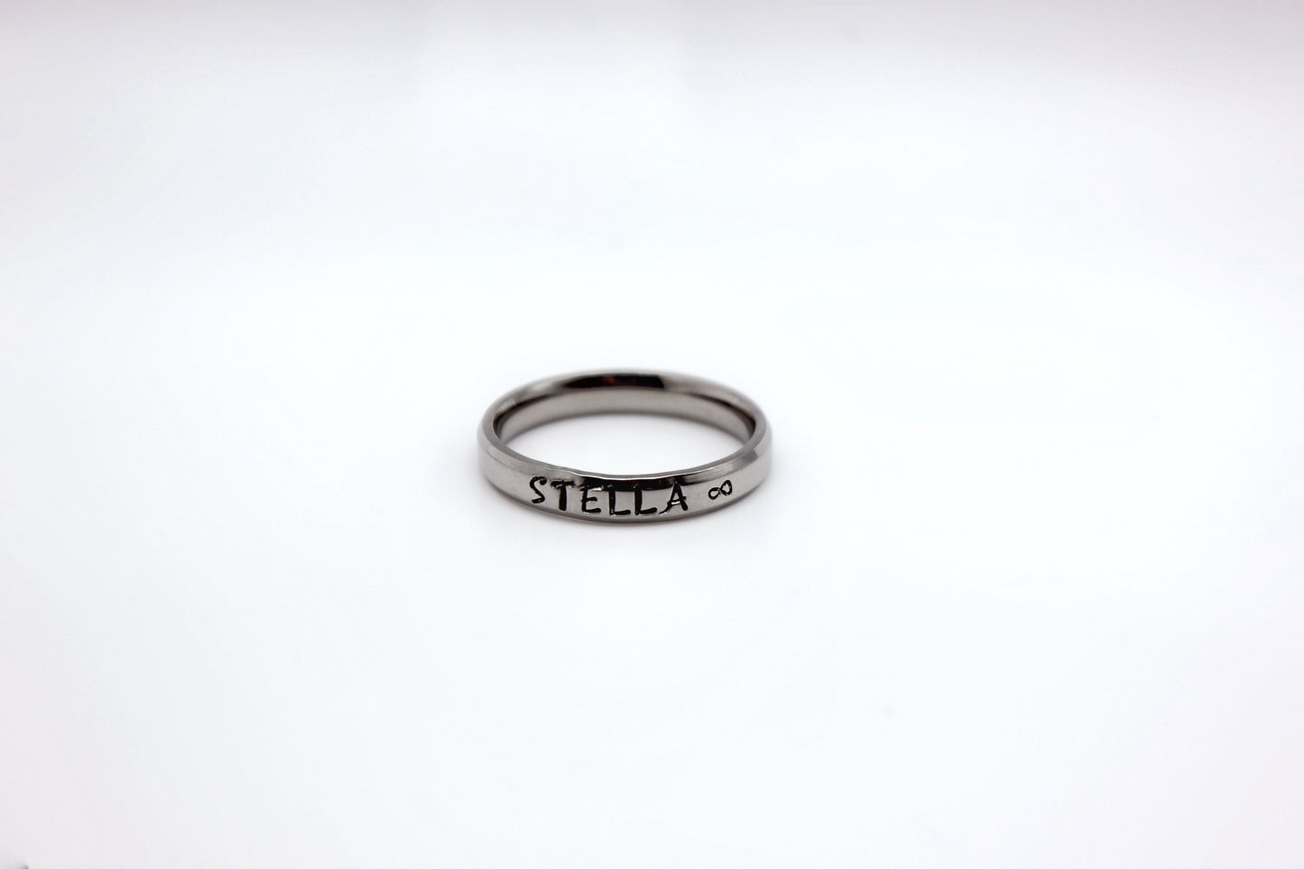 Polished Beveled Edge Stainless Steel Ring.