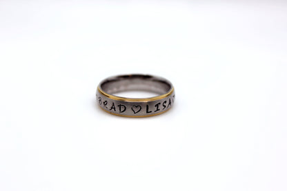 Gold Edge with Brushed Center Stainless Steel Ring