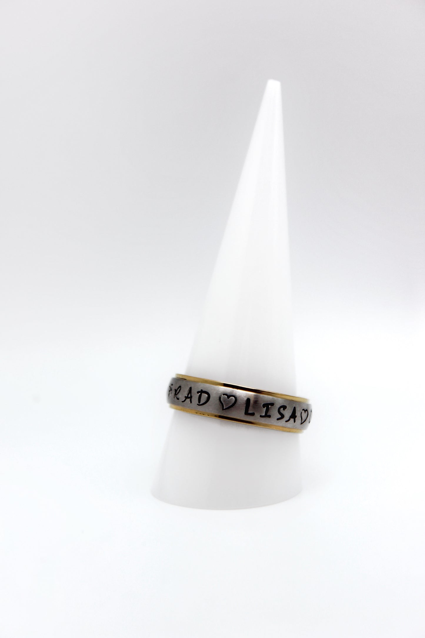 Gold Edge with Brushed Center Stainless Steel Ring