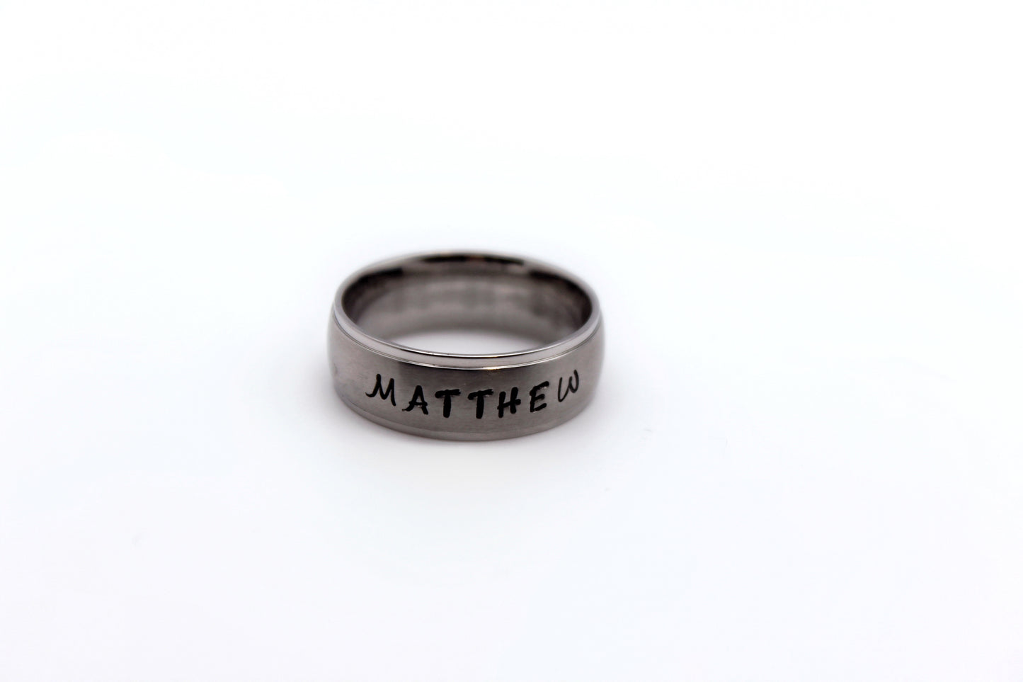 Wide Brushed Center with Polished Edge Stainless Steel Ring