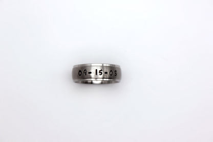 Wide Brushed Center with Polished Edge Stainless Steel Ring