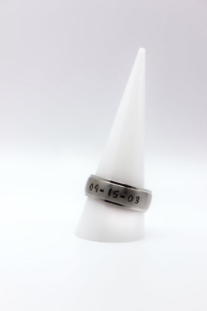 Wide Brushed Center with Polished Edge Stainless Steel Ring