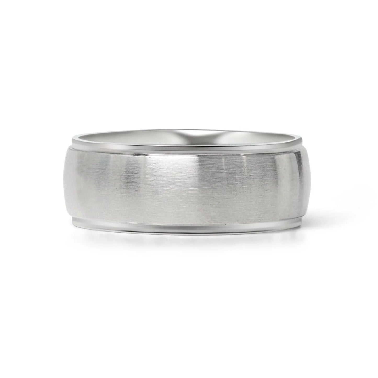 Wide Brushed Center with Polished Edge Stainless Steel Ring