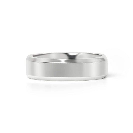 Polished Beveled Edge Stainless Steel Ring.